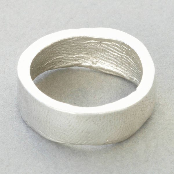 Sterling Silver Bespoke Fingerprint Ring - Handcrafted & Custom-Made