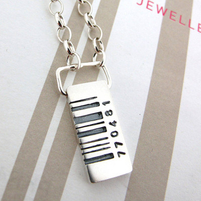 Barcode Tag Pendant - Handcrafted & Custom-Made
