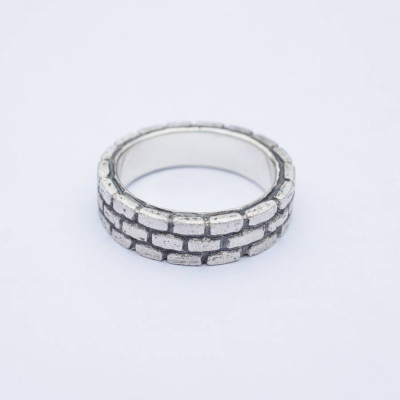 Brick Silver Ring - Handcrafted & Custom-Made