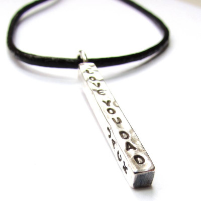 Chunky Silver Bar Necklace - Handcrafted & Custom-Made