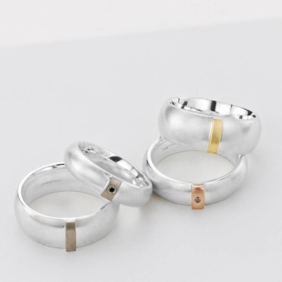 Cognac Diamond Linear Ring - Handcrafted & Custom-Made
