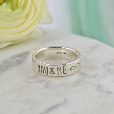 Couples Personalised Silver Band - Handcrafted & Custom-Made