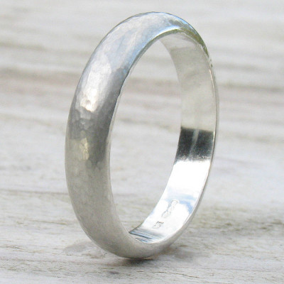 Handmade Sterling Silver Hammered Ring - Handcrafted & Custom-Made