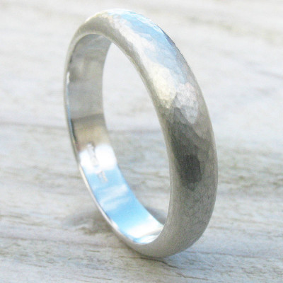 Handmade Sterling Silver Hammered Ring - Handcrafted & Custom-Made