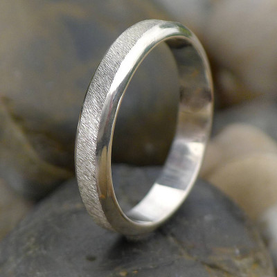 Diamond Cut Textured Sterling Silver Ring - Handcrafted & Custom-Made