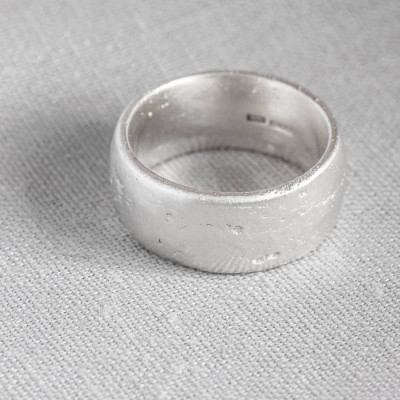 Sterling Silver Domed Sand Cast Wedding Ring - Handcrafted & Custom-Made