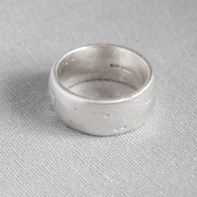 Sterling Silver Domed Sand Cast Wedding Ring - Handcrafted & Custom-Made