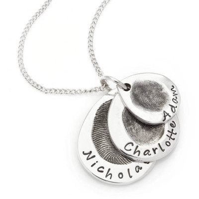 Teardrop Trio Mens Personalised Fingerprint Chain - Handcrafted & Custom-Made