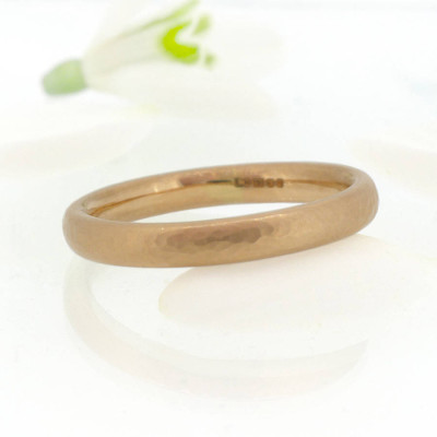 Hammered Comfort Fit Wedding Ring, 18ct Gold - Handcrafted & Custom-Made