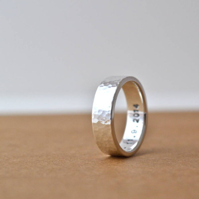 Hammered Silver Hidden Message Ring - Handcrafted & Custom-Made