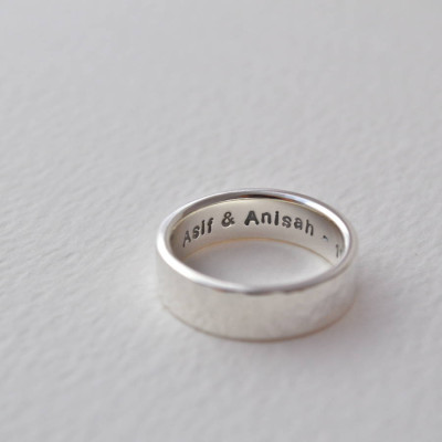 Hammered Silver Hidden Message Ring - Handcrafted & Custom-Made