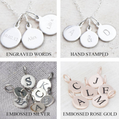 Hand Stamped Silver Personalised Charm Necklace - Handcrafted & Custom-Made