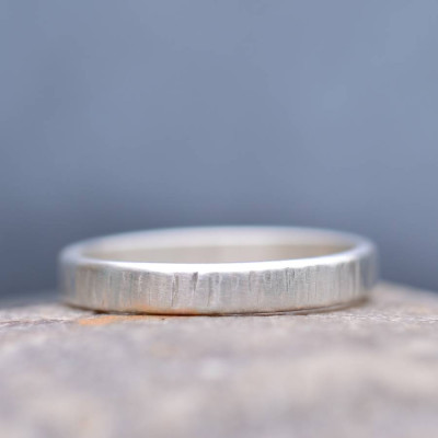 Handmade Silver Rippled Wedding Ring - Handcrafted & Custom-Made