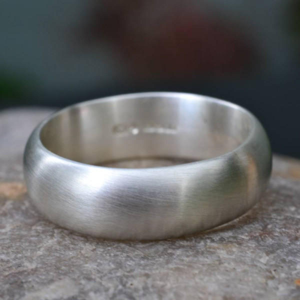 Handmade Silver Satin Finish Wedding Ring - Handcrafted & Custom-Made