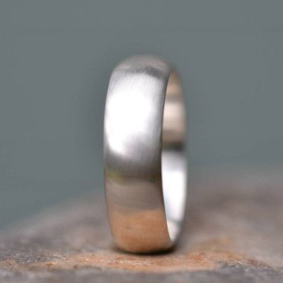 Handmade Silver Satin Finish Wedding Ring - Handcrafted & Custom-Made