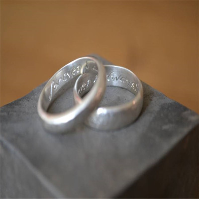 Handmade Silver Wedding Ring With Hammered Finish - Handcrafted & Custom-Made