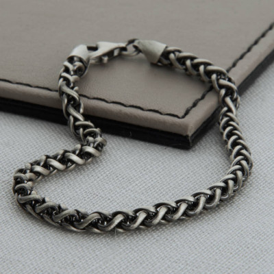 Heavy Sterling Silver Detailed Chain Necklace - Handcrafted & Custom-Made