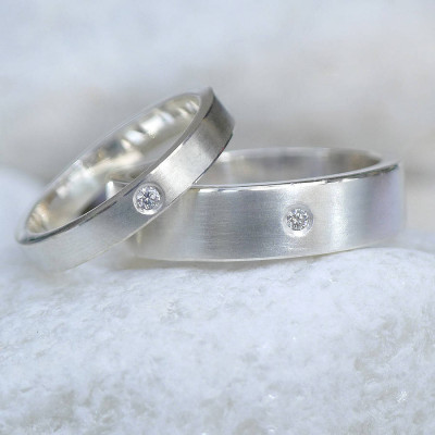 His And Hers Silver Wedding Rings - Handcrafted & Custom-Made