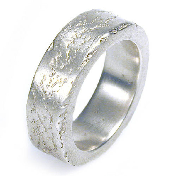 Medium Silver Concrete Ring - Handcrafted & Custom-Made
