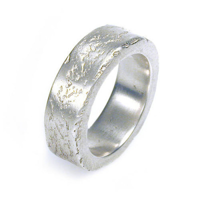 Medium Silver Concrete Ring - Handcrafted & Custom-Made