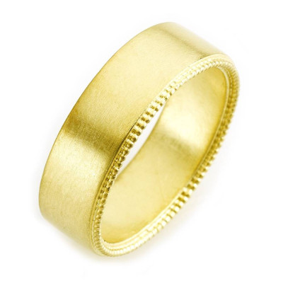 Mens Decorated Wedding Ring In 18ct Gold - Handcrafted & Custom-Made