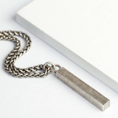 Mens Metal Bar Necklace - Handcrafted & Custom-Made