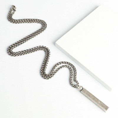 Mens Metal Bar Necklace - Handcrafted & Custom-Made