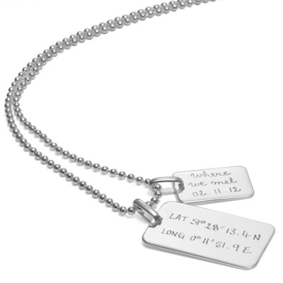 Mens Personalised Dog Tag Chain Necklace - Handcrafted & Custom-Made