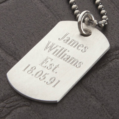Personalised Sterling Silver Karma Dog Tag Necklace - Handcrafted & Custom-Made