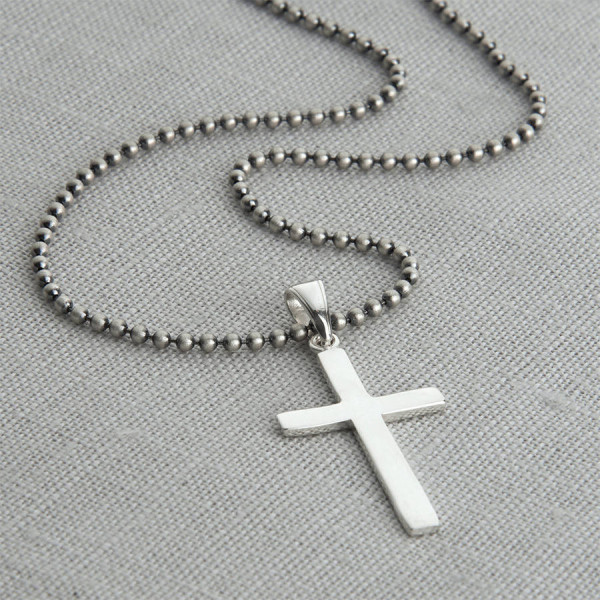 Mens Sterling Silver Cross And Chain - Handcrafted & Custom-Made