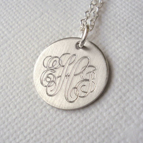 Mens Classic Sterling Silver Monogram Necklace - Handcrafted & Custom-Made