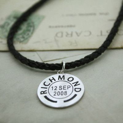 Mens Personalised Place And Date Pendant - Handcrafted & Custom-Made