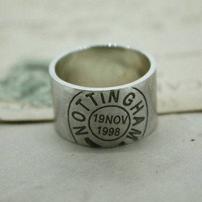 Mens Personalised Place And Date Ring - Handcrafted & Custom-Made