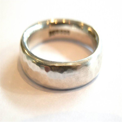 Mens Silver Hammered Ring - Handcrafted & Custom-Made