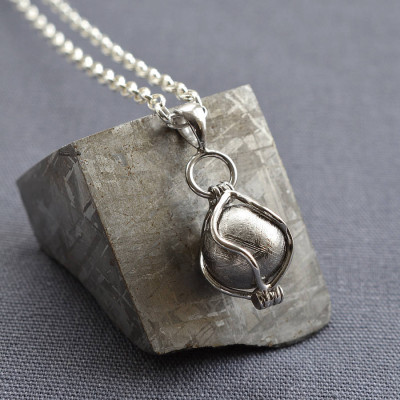 Meteorite Spinning Orb Necklace - Handcrafted & Custom-Made