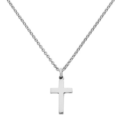 Mini Silver Cross Charm Necklace - Handcrafted & Custom-Made