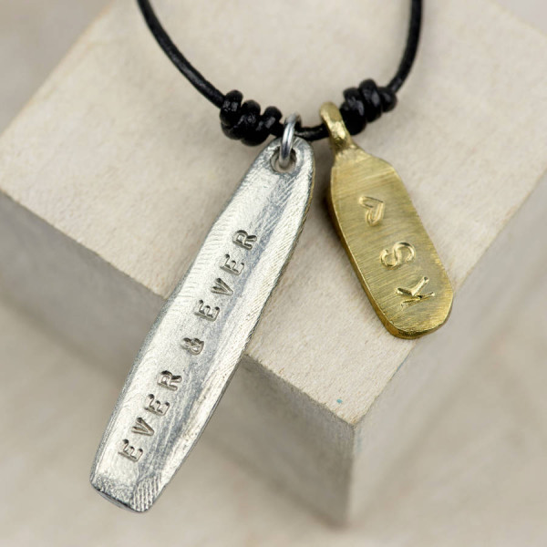 Personalised Mixed Metal Tag Necklace - Handcrafted & Custom-Made