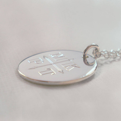 Engraved Monogram Arrows Necklace - Handcrafted & Custom-Made