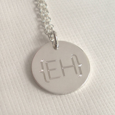 Modern Monogram Parentheses Necklace - Handcrafted & Custom-Made