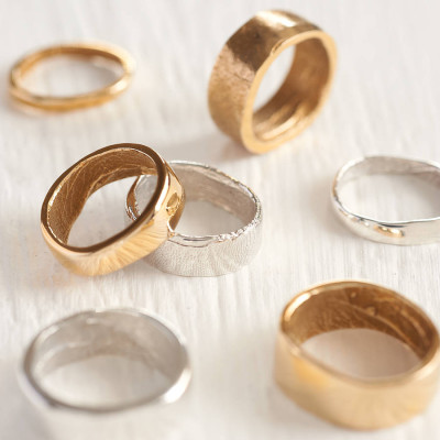 18ct White Gold Bespoke Fingerprint Ring - Handcrafted & Custom-Made