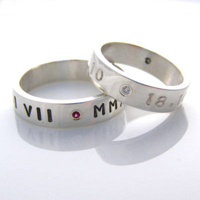 Silver Personalised Ring For Couple - Handcrafted & Custom-Made