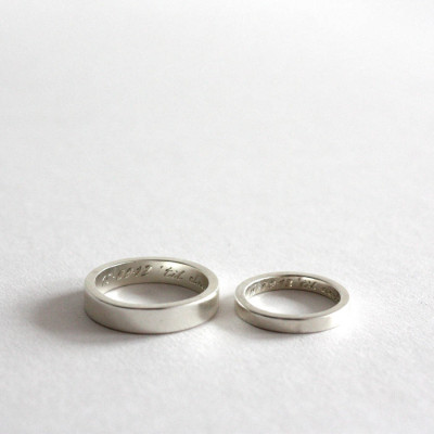 Pair Of Rings, Personalised Siver Bands - Handcrafted & Custom-Made