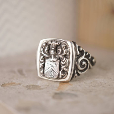 Personalised Coat Of Arms Signet Ring - Handcrafted & Custom-Made