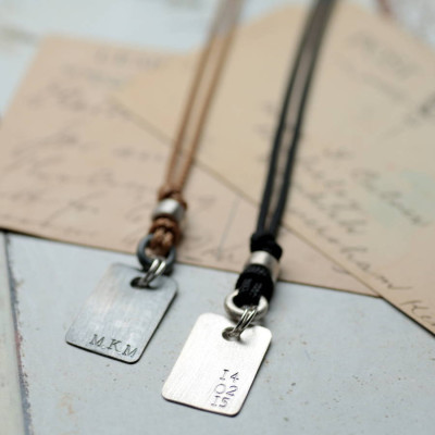 Personalised Corded Dog Tag Necklace - Handcrafted & Custom-Made