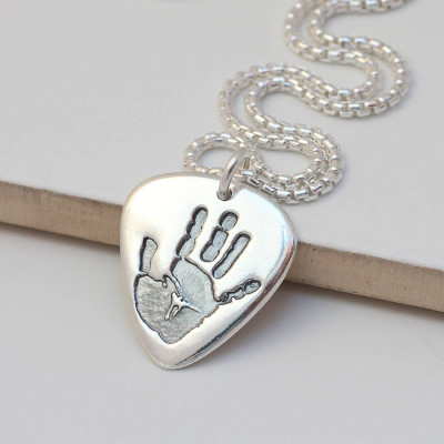 Mens Personalised Hand Or Footprint Necklace - Handcrafted & Custom-Made