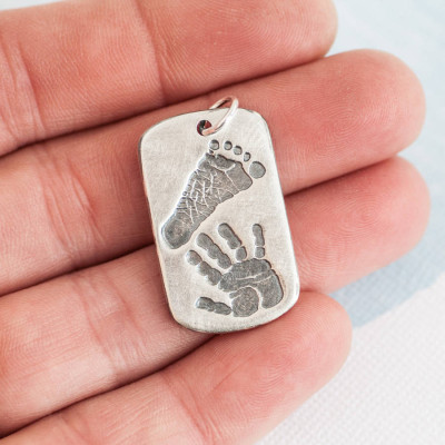 Personalised Handprint Footprint Dog Tag - Handcrafted & Custom-Made