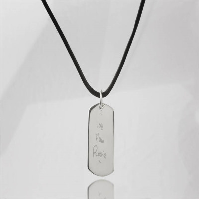 Personalised Message Dog Tag Necklace - Handcrafted & Custom-Made
