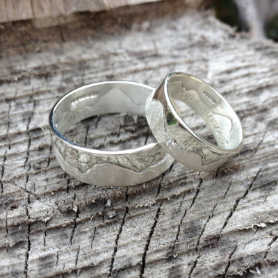Personalised Mountain Landscape Skyline Ring - Handcrafted & Custom-Made