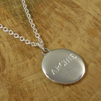 Personalised Mens Silver Pebble Necklace - Handcrafted & Custom-Made