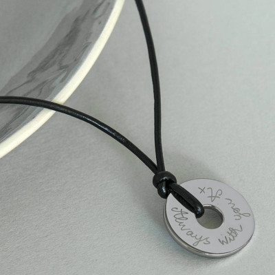 Personalised Mens Sterling Silver Open Disc Necklace - Handcrafted & Custom-Made